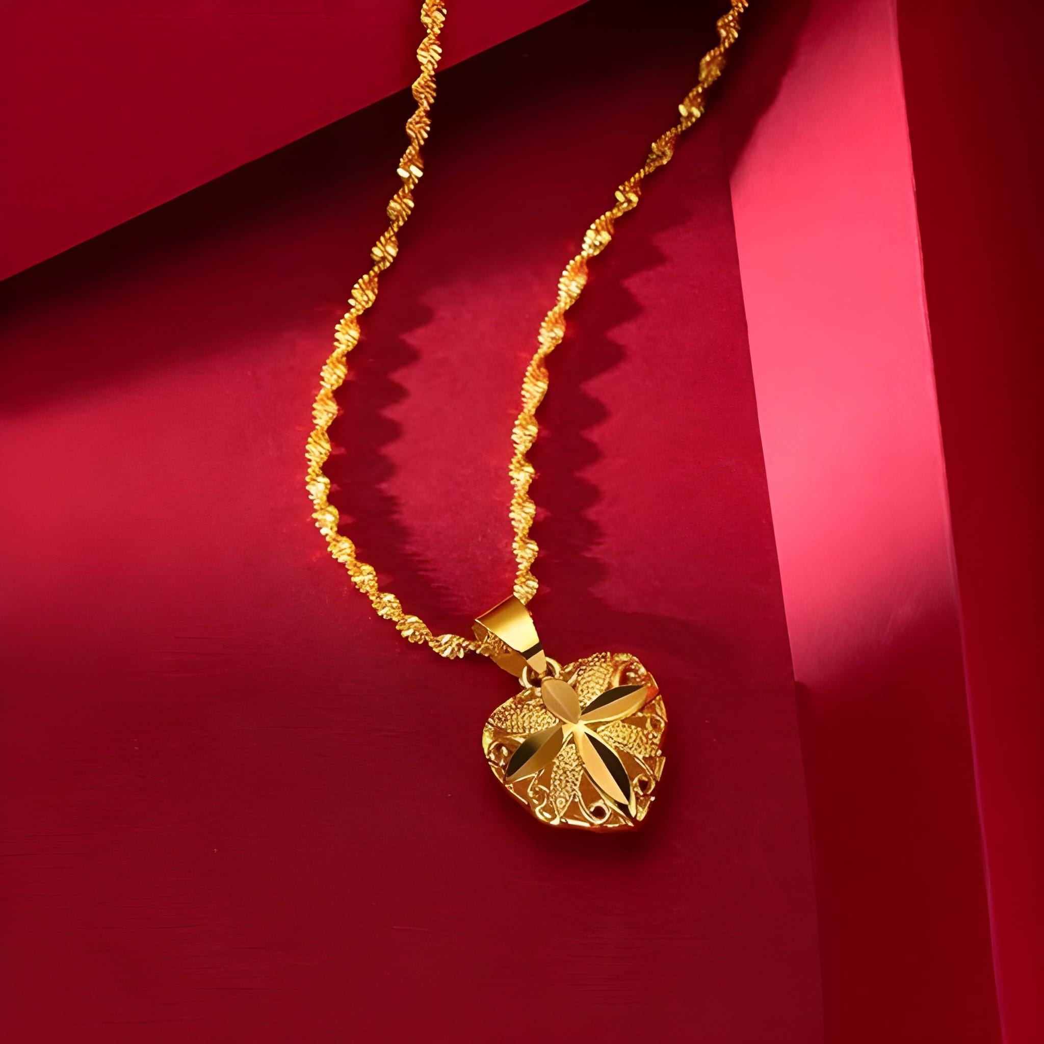 Gold Heart Necklace for Women