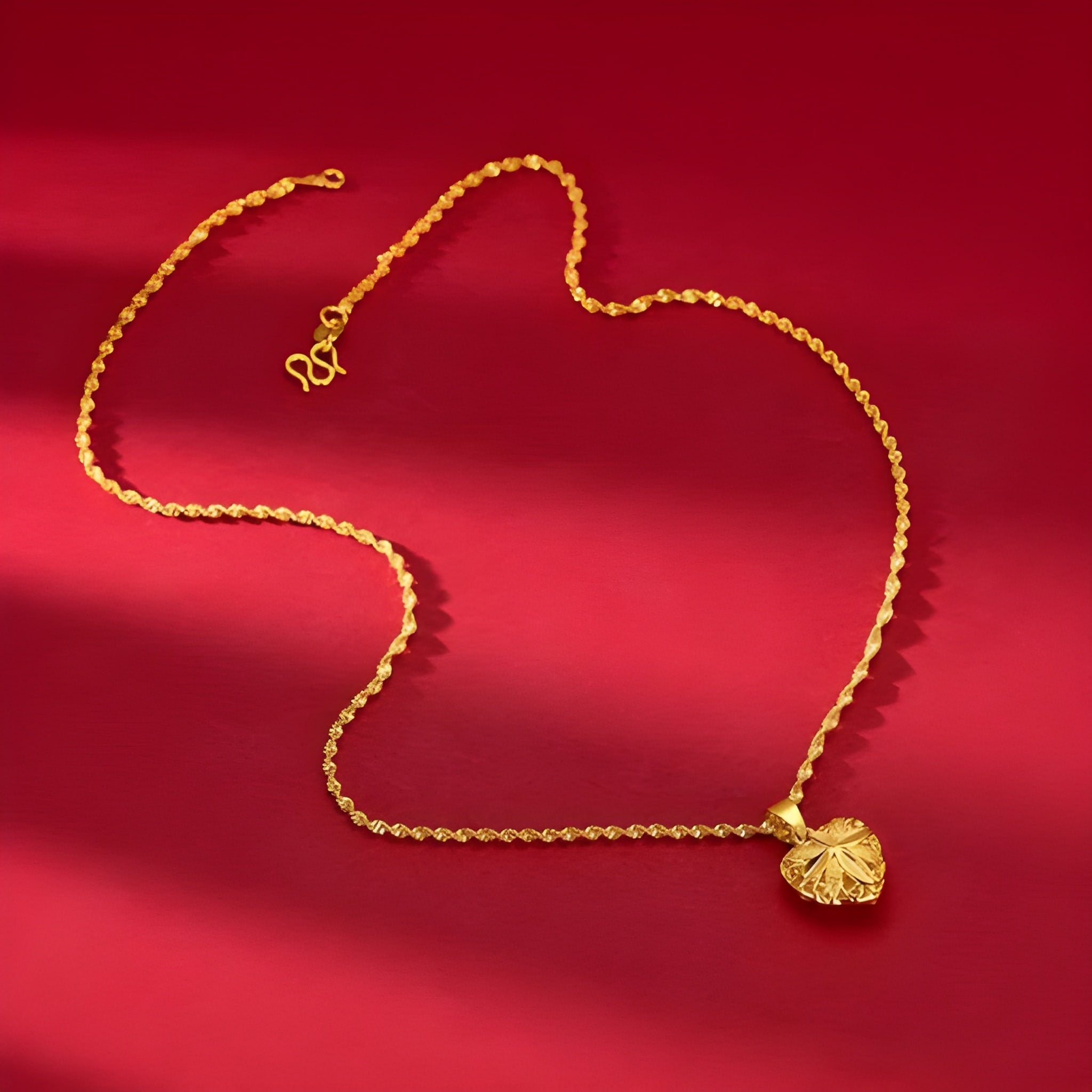 Gold Heart Necklace for Women